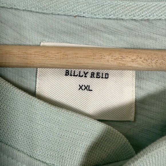 Billy Reid Short Sleeve Organic Cotton Henley Tee T-Shirt Mens XXL Pale Blue NWT - Picture 8 of 16